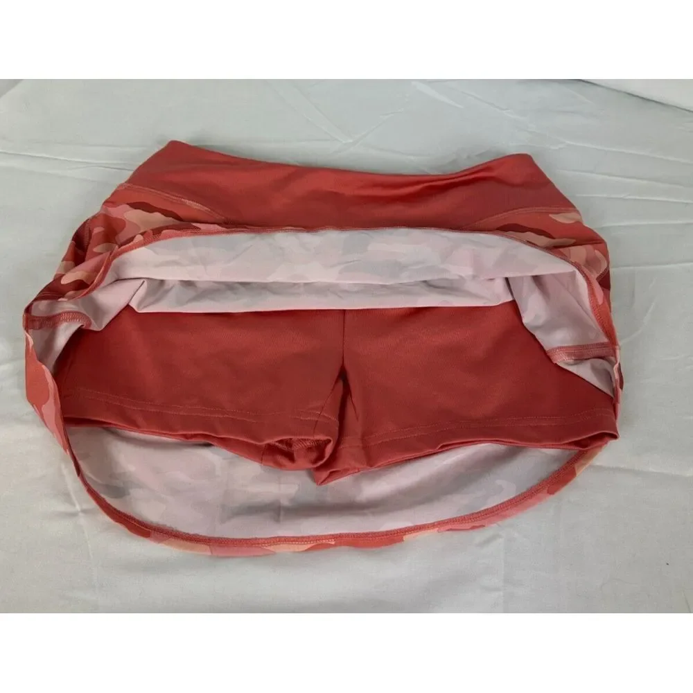 NWT‎ Victoria Secret Pink Sport Skort Camo Peach Skirt Elastic Waist Size Small